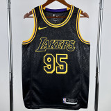 LAKERS TOSCANO #95 Black Top Quality Hot Pressing NBA Jersey(蛇纹)