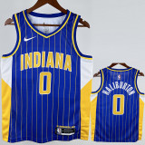 20-21 Indiana Pacers HALIBURTON #0 Blue City Edition Top Quality Hot Pressing NBA Jersey