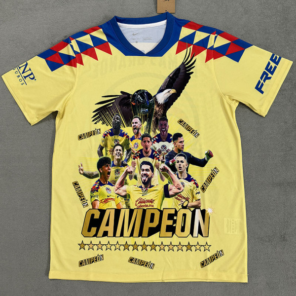 23-24 Club America Yellow Champion Special Edition Training Shirts 15冠军版