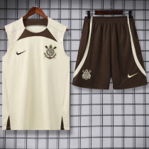 24-25 Corinthians Beige Tank top and shorts suit