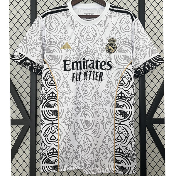 23-24 RMA White Special Edition Fans Soccer Jersey *队徽花纹