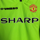 1998-1999 Man Utd Green Goalkeeper Long Sleeve Retro Soccer Jersey (长袖)