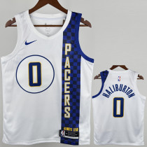 2019-20 Indiana Pacers HALIBURTON #0 White City Edition Top Quality Hot Pressing NBA Jersey