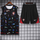 24-25 Portugal Black Tank top and shorts suit