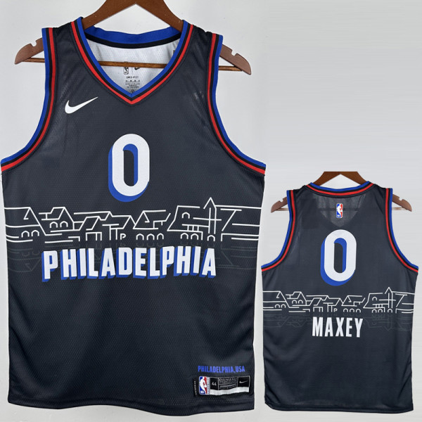 20-21 76ERS MAXEY #0 Black City Edition Top Quality Hot Pressing NBA Jersey