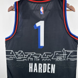 20-21 76ERS HARDEN #1 Black City Edition Top Quality Hot Pressing NBA Jersey