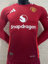 24-25 Man Utd Home Long Sleeve Player Version Soccer Jersey (长袖球员)