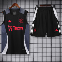 24-25 Man Utd Black Tank top and shorts suit