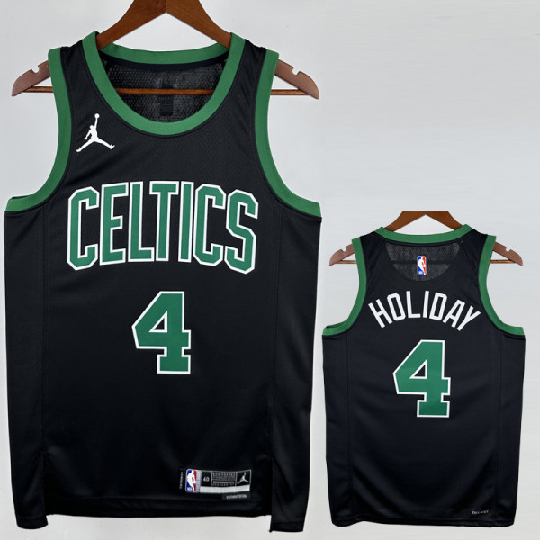 22-23 Celtics HOLIDAY #4 Black Top Quality Hot Pressing NBA Jersey (Trapeze Edition) 飞人版