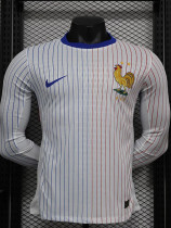 24-25 France Away Long Sleeve Player Version Soccer Jersey (长袖球员)