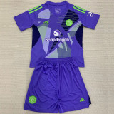 24-25 Man Utd Purple Goalkeeper Kids Soccer Jersey