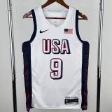 2024 Olympic Game USA HALIBURTON # 9 White Basketball Jersey