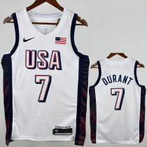 2024 Olympic Game USA DURANT # 7 White Basketball Jersey