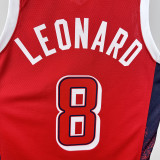 2024 Olympic Game USA LEONARD # 8 Red Basketball Jersey