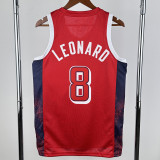 2024 Olympic Game USA LEONARD # 8 Red Basketball Jersey