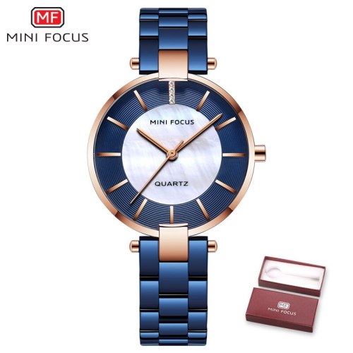 Alicutemf077 Minifocus Luxury Brand Wrist Watches For Women Stainless Steel Bracelet Ladies Watch Dress Waterproof Gold