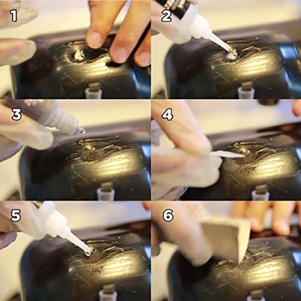 Strong Powder Adhesive Glue Kit Set 7 Second Quick Bonding Speedy Fix Repair Glu