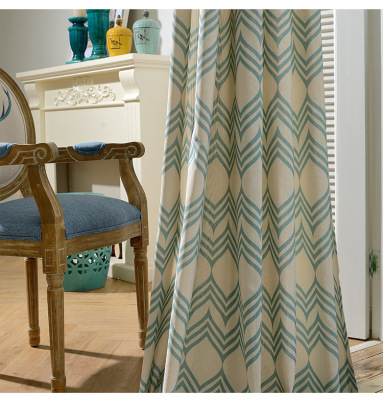 JOYCE Printed rhombus pattern curtains