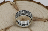 LUCKY Roman numeral Ring CHR098 Solid 925 Sterling Silver