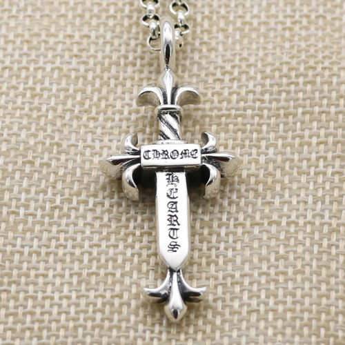Chrome Hearts Pendant Dagger Flower CHP130 Solid 925 Sterling Silver