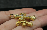 Chrome Hearts CH CROSS Pendant Gold plated CHP002 Solid 925 Sterling Silver