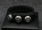 Chrome Hearts Leather Bangle CHT038 Solid 925 Sterling Silver