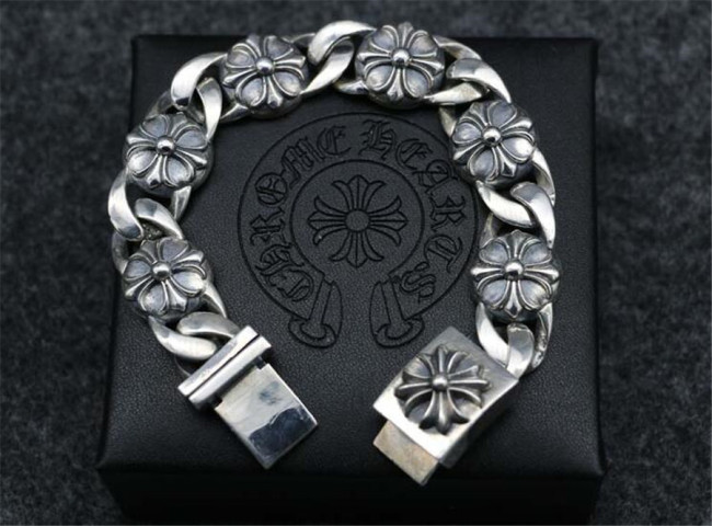 CHROME HEARTS Gothic Style Thai Silver Bracelet CHB057