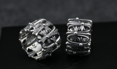 Chrome Hearts Ring Cemetery Solid 925 Silver Ring (Round) Solid 925 Sterling Silver CHR004