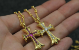 Chrome Hearts CH CROSS Pendant Gold plated CHP037 Solid 925 Sterling Silver