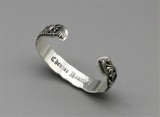 Chrome Hearts Open Bangle CH CROSS Flower CHT026 Solid 925 Sterling Silver