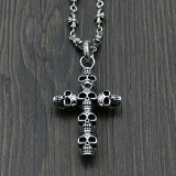 Chrome Hearts Pendant Skull Cross CHP117 Solid 925 Sterling Silver