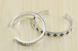 Chrome Hearts Open Bangle Spacer God bless the world CHT031 Solid 925 Sterling Silver