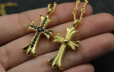 Chrome Hearts CH CROSS Pendant Gold plated CHP037 Solid 925 Sterling Silver