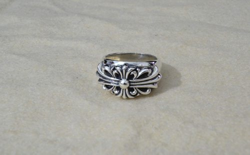 Chrome Hearts Ring Floral Carving CHR069 925 Sterling