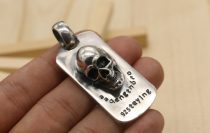 Chrome Hearts Pendant Skull Tag CHP028 Solid 925 Sterling Silver