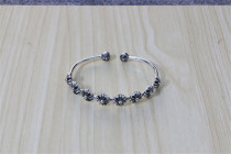 Chrome Hearts Bangle Open Flower CHT034 Solid 925 Sterling Silver
