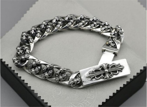 CHROME HEARTS BRACELET Sterling Silver Cross flower CHB076