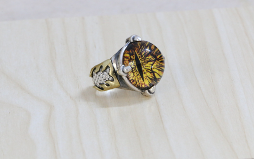 Cat Eye Yellow Ring CHR078 Solid Sterling Silver