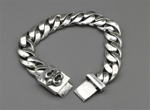 CHROME HEARTS Scout Flower Sterling Silver Bracelet CHB035