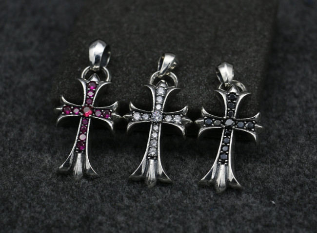 Chrome Hearts Pendant CH CROSS Diamond CHP088 Solid 925 Sterling Silver