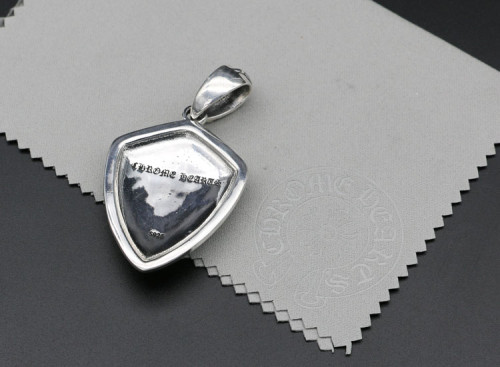 Chrome Hearts Pendant Shield Army Fleur CHP078 Solid 925 Sterling Silver