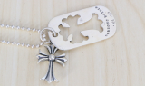 Chrome Hearts Pendant CH CROSS TAG Hollow CHP033 Solid 925 Sterling Silver