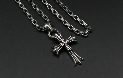 Chrome Hearts Pendant Double CH Cross CHP023 Solid 925 Sterling Silver