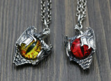 Chrome Hearts Pendant Cat Eye Red/Yellow CHP114 Solid 925 Sterling Silver