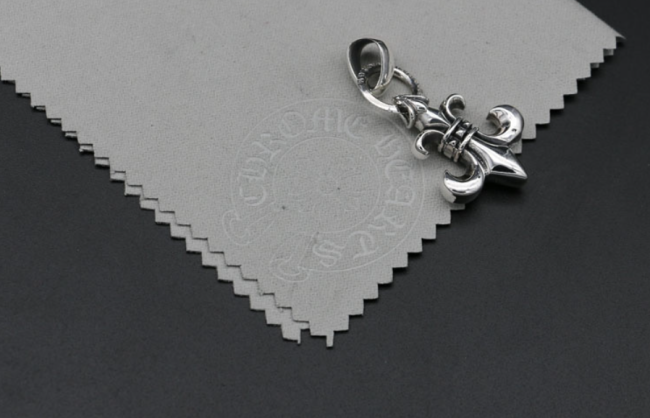 Chrome Hearts Pendant BS Fleur Plain Bail CHP031 Solid 925 Sterling Silver