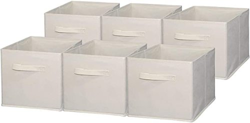 Houseware Foldable Cloth Storage Cube Basket Bins Organizer Wholesale - 6 Pack (11'  H x 10.75'  W x 10.75'  D)