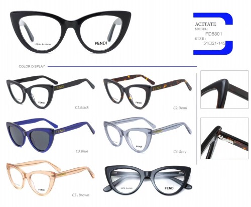 FENDI Eyeglass eyeOptical frames dupe Cat Eye FD8801 FFD071