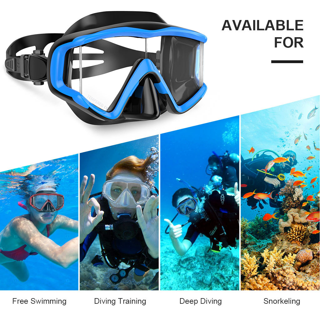 Professional three lens unisex deep scuba diving mask
