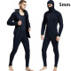 5 mm black two piece front zipper diving wetsuit for men