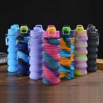 500ML Colorrful Food Grade Silicone Folding Portable Cups For Travel Outdoor Sports